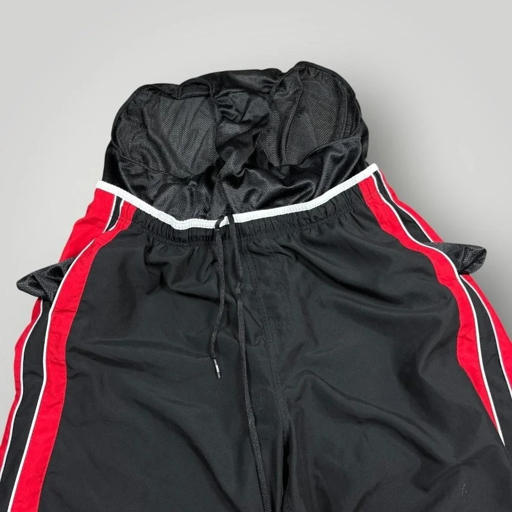 Vintage Nike Swim‎ Shorts Mens 2XL Black Red Mesh Lined Trunks T95502B1